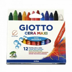 Caixa 12 Lápis Cera Maxi Giotto 11,5mm