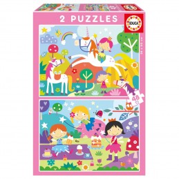 Puzzle 2x48 peças Mundo de...